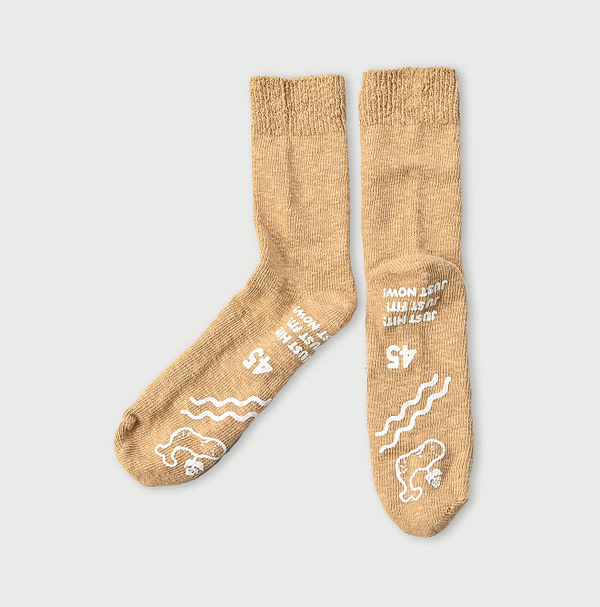 Plant Dyed Dozume Tenjiku Socks Wheat