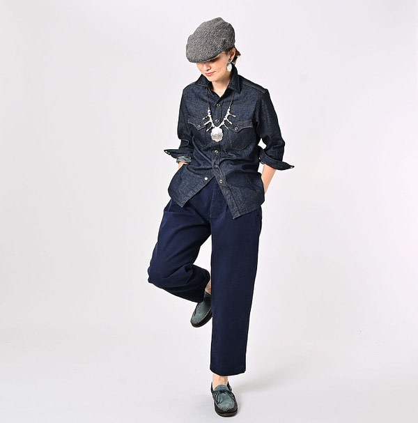 Indigo 45 Petite Denim 908 Eastern Shirt Nou Female Model