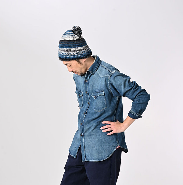 Indigo 45 Petite Denim 908 Eastern Shirt Zyu Male Model