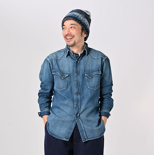 Indigo 45 Petite Denim 908 Eastern Shirt Zyu Male Model