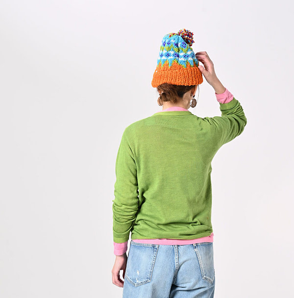 Plant Dyed Whole Super Gauze 908 Crew Female Model