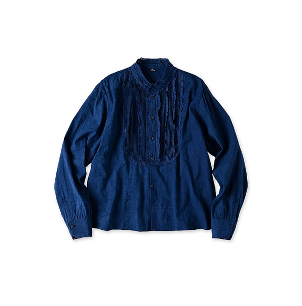 Ai Indian Khadi Pintuck Lace Blouse