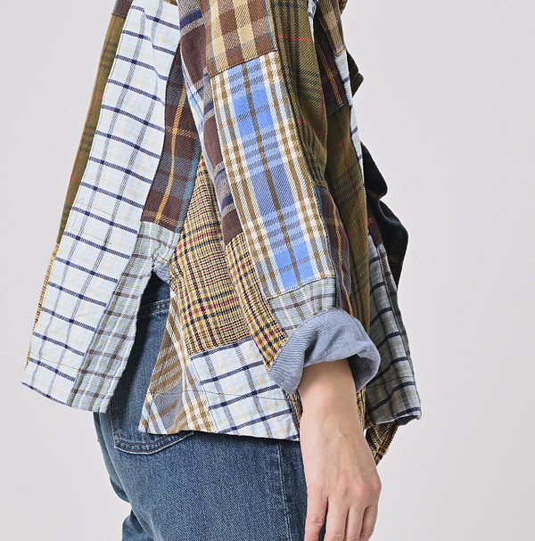 Indian Flannel Patchwork Frill Cache-Coeur Detail