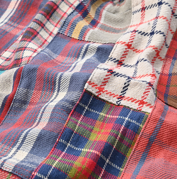 Indian Flannel Patchwork Frill Cache-Coeur Detail