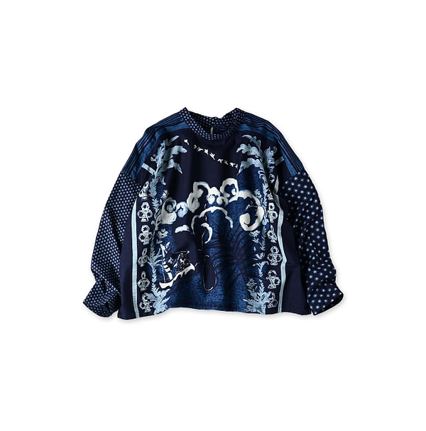 Indigo Picture Book Bandana Blouse Indigo Club