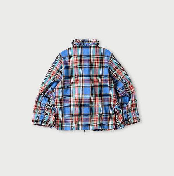 Indian Flannel Tartan Frill Cache-Coeur Blouse Back