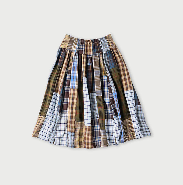 Indian Flannel Patchwork York Gather Skirt Back