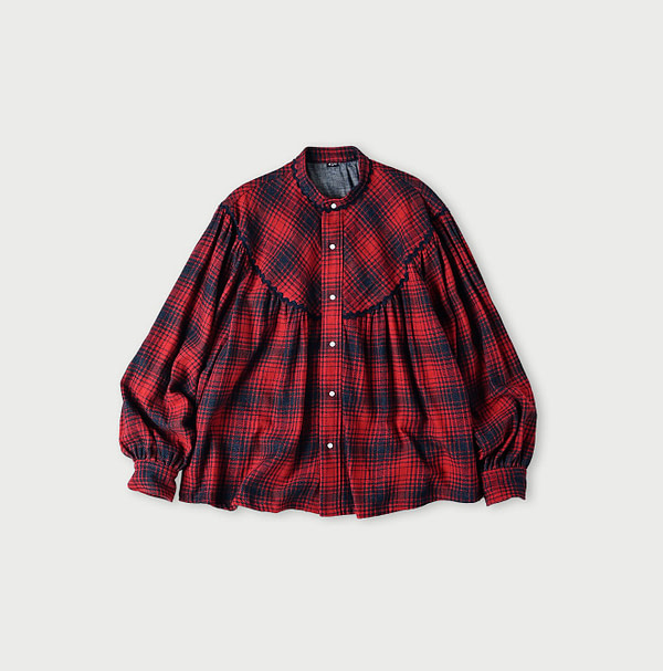 Indigo Zimbabwean Flannel Tambourine Blouse Red
