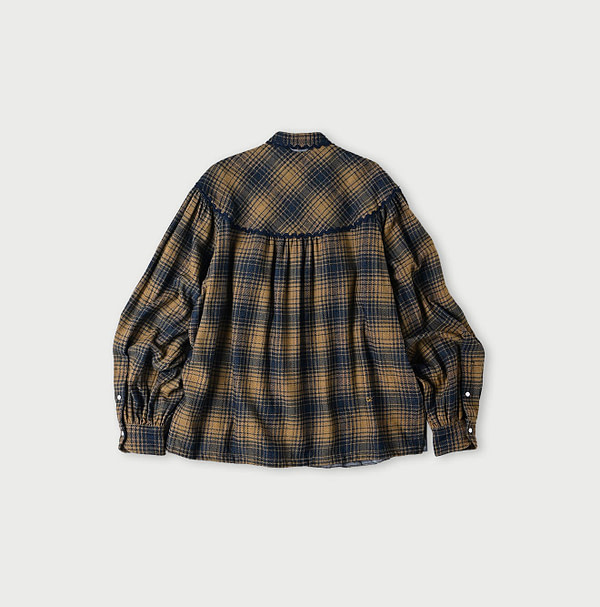 Indigo Zimbabwean Flannel Tambourine Blouse Back