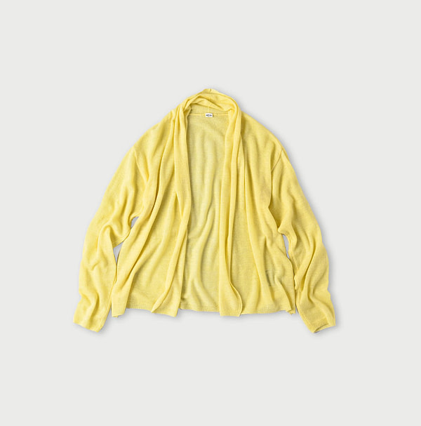 Plant Dyed Cashmere Super Gauze Cache-Coeur Yellow