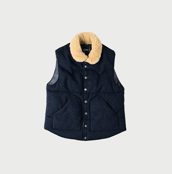 Cashmere Jersey 908 Flannel Vest Navy