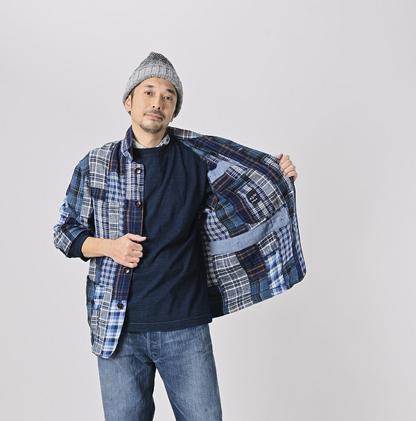Ai Indian Flannel Patchwork 908 4-pocket Shirt Male Model