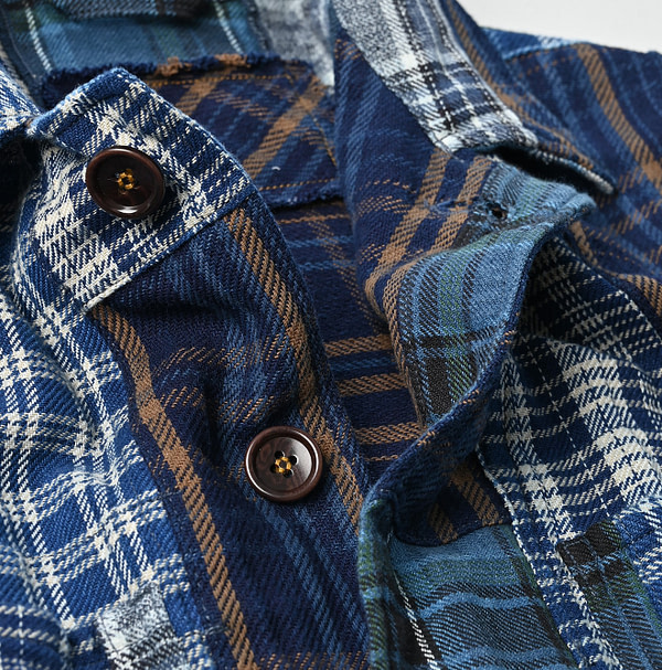 Ai Indian Flannel Patchwork 908 4-pocket Shirt Detail