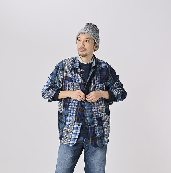 Ai Indian Flannel Patchwork 908 4-pocket Shirt Male Model