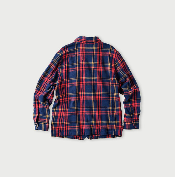 Indian Flannel Tartan 4-pocket Shirt Back