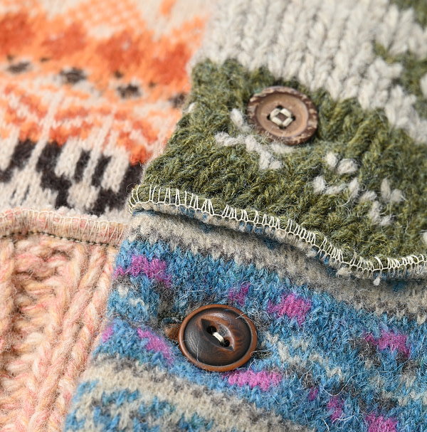 Tamatebako Patchwork Cardigan Detail