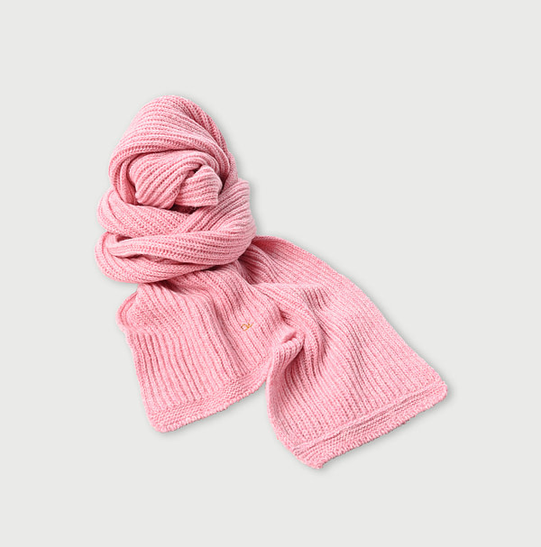 Cashmere Waffle Long Muffler Pink Top
