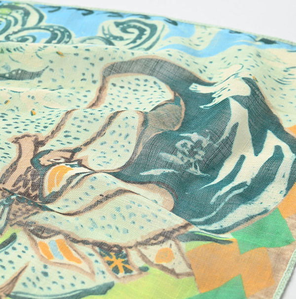 Gauze Picture Book Bandana Detail