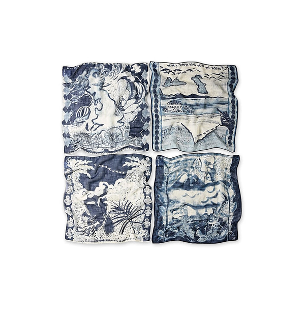 Indigo Gauze Picture Book Bandana