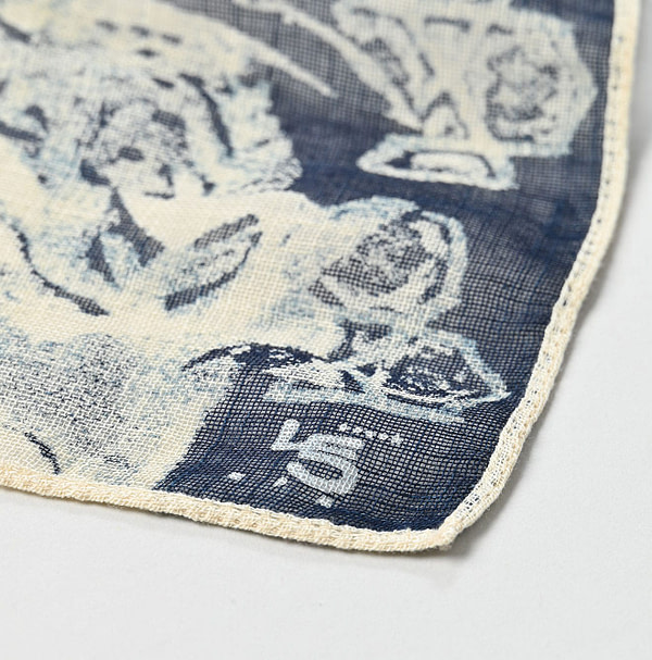 Indigo Gauze Picture Book Bandana Detail
