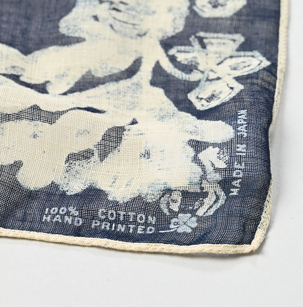 Indigo Gauze Picture Book Bandana Detail