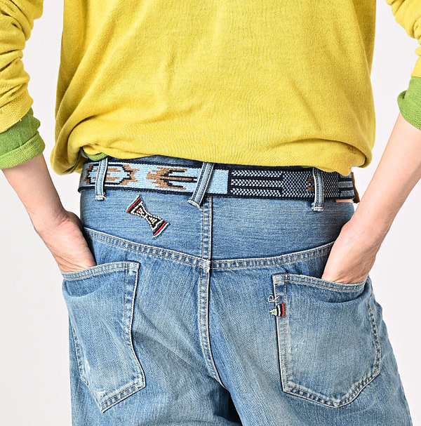Indigo Native Knit Belt Male Model