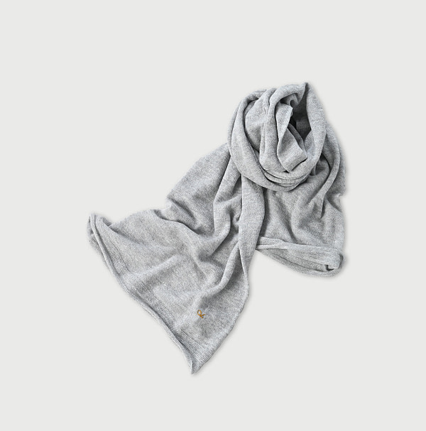 Plant Dyed Cashmere Super Gauze Muffler Gray