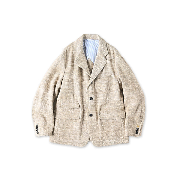 Indian Linen Silk Tweed Notting Hill Jacket Beige