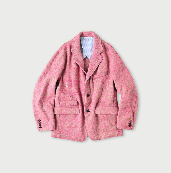 Indian Linen Silk Tweed Notting Hill Jacket Pink