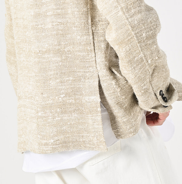 Indian Linen Silk Tweed Notting Hill Jacket Detail