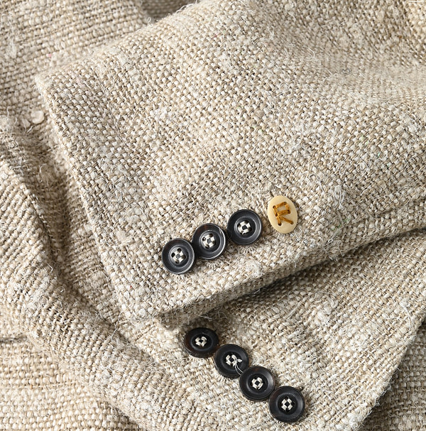 Indian Linen Silk Tweed Notting Hill Jacket Detail