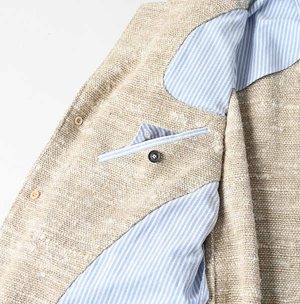 Indian Linen Silk Tweed Notting Hill Jacket Detail