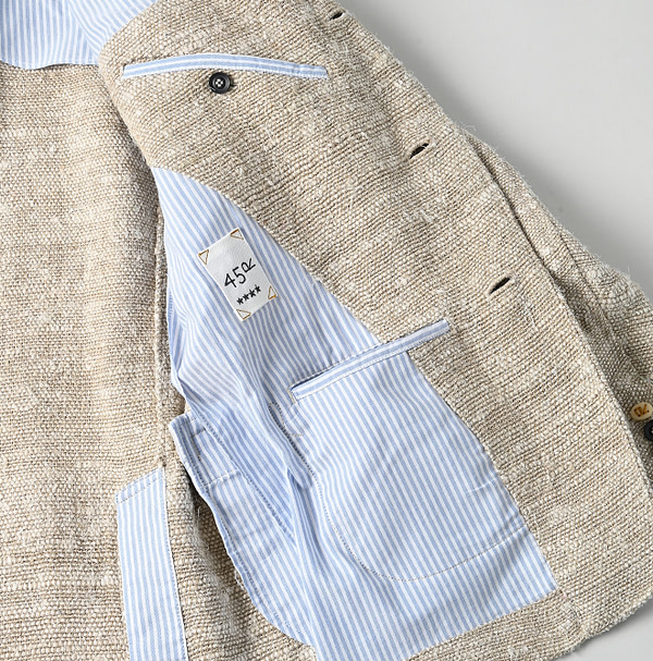Indian Linen Silk Tweed Notting Hill Jacket Detail