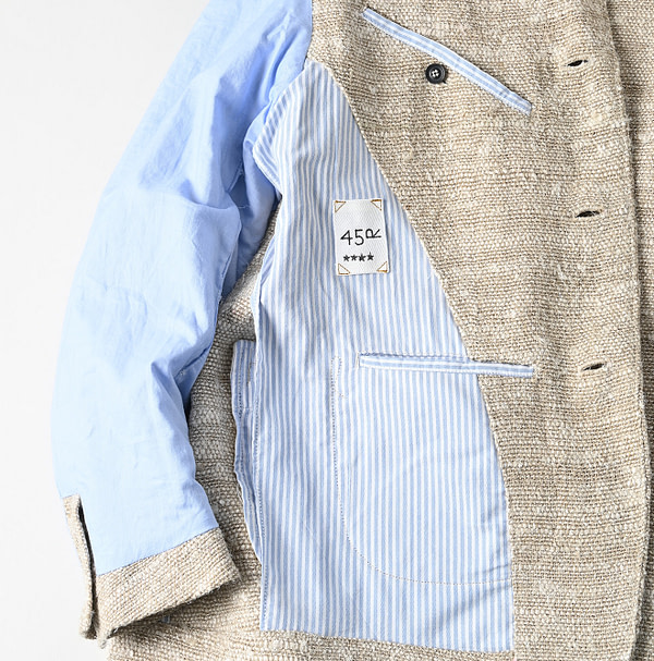Indian Linen Silk Tweed Notting Hill Jacket Detail