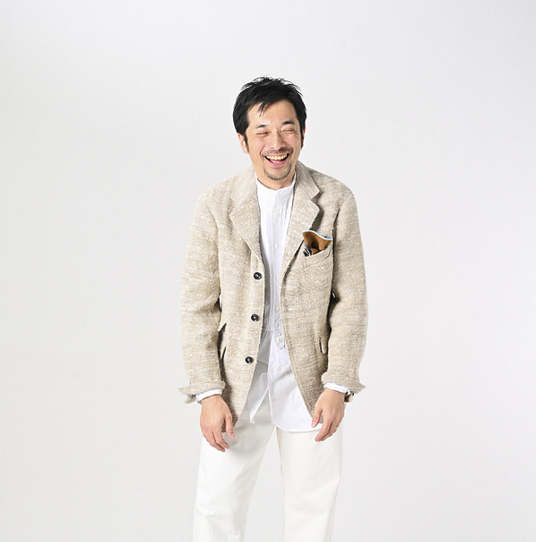 Indian Linen Silk Tweed Notting Hill Jacket Male Model