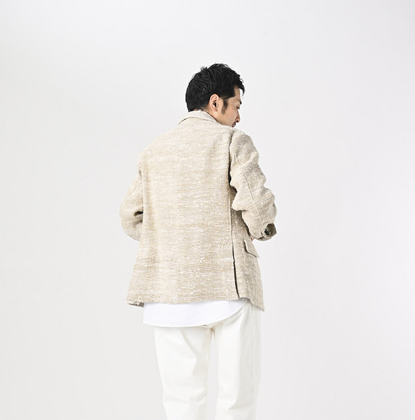 Indian Linen Silk Tweed Notting Hill Jacket Male Model
