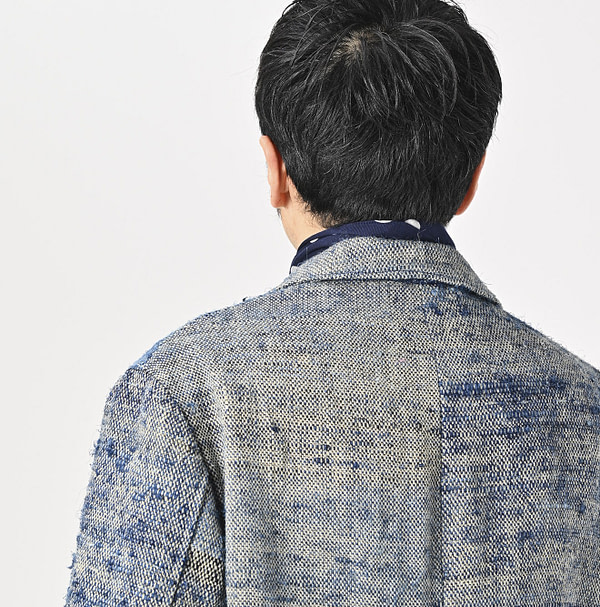 Ai Indian Linen Silk Tweed Notting Hill Jacket Detail