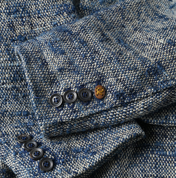Ai Indian Linen Silk Tweed Notting Hill Jacket Detail