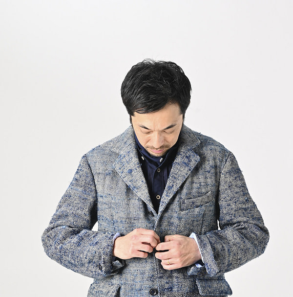 Ai Indian Linen Silk Tweed Notting Hill Jacket Male Model