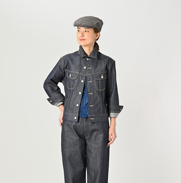 Rye Mugi Denim 908 Hikohime Jacket Itchora Female Model