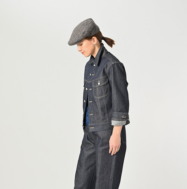 Rye Mugi Denim 908 Hikohime Jacket Itchora Female Model