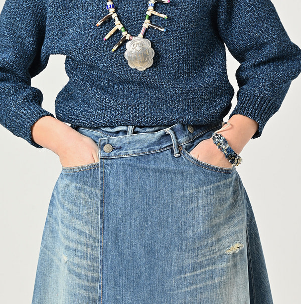 Rye Mugi Denim Crossover Skirt Sei Detail