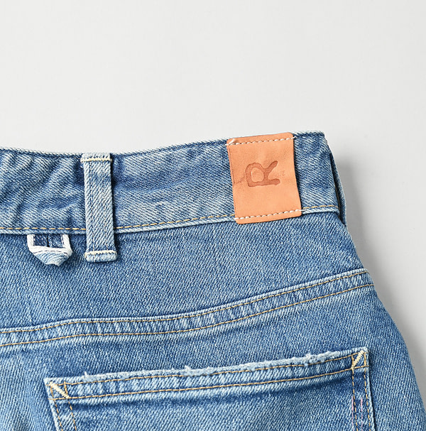 Rye Mugi Denim Stretch New Momohime Tan Detail