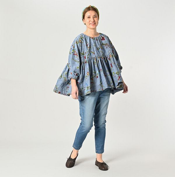 Rye Mugi Denim Stretch New Momohime Tan Female Model