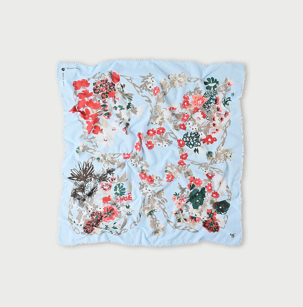Gauze Flower Wreath Furoshiki Saxe