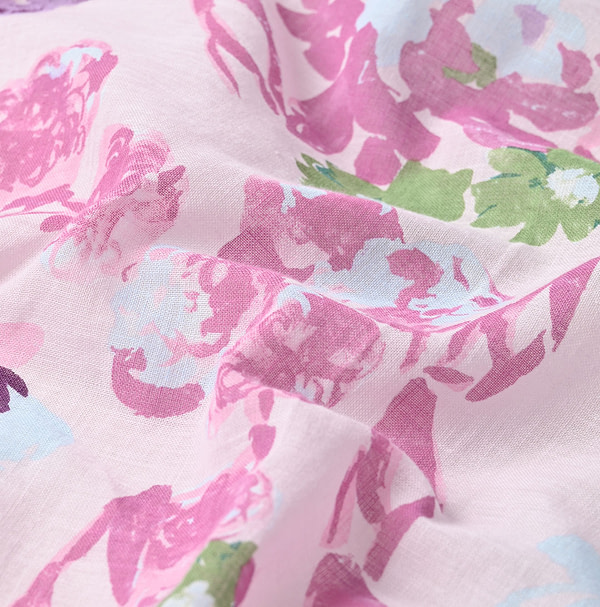 Gauze Flower Wreath Furoshiki Detail