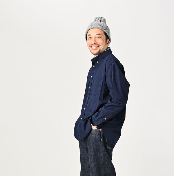 Indigo Batiste 908 Ocean Button Down Shirt Male Model
