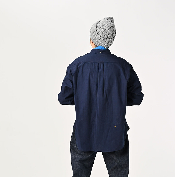 Indigo Batiste 908 Ocean Button Down Shirt Male Model