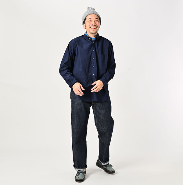 Indigo Batiste 908 Ocean Button Down Shirt Male Model