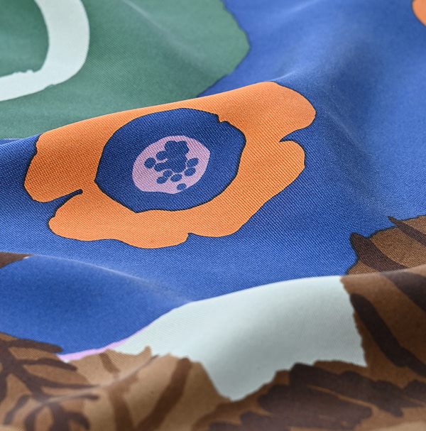 Silk Anemone Bird Furoshiki Detail